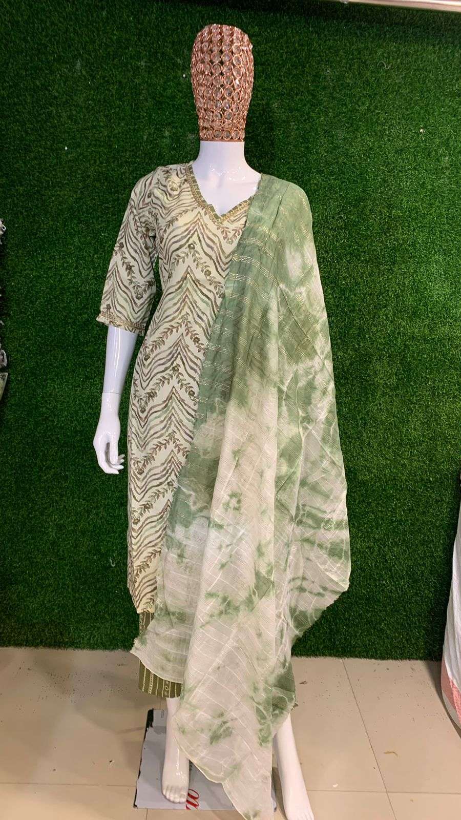 BEMITEX INDIA PRESENTS LATEST COTTON FABRIC MACHINE WORK V NECK BASED READYMADE 3 PIECE SUIT COLLECTION WHOLESALE SHOP IN SURAT